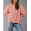 imagePRETTYGARDEN Oversized Sweatshirt for Women 2025 Fashion Crewneck Long Sleeve Pullover Waffle Knit Tops Fall Trendy ClothesCoral Pink