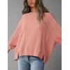 imagePRETTYGARDEN Oversized Sweatshirt for Women 2025 Fashion Crewneck Long Sleeve Pullover Waffle Knit Tops Fall Trendy ClothesCoral Pink