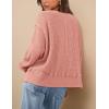 imagePRETTYGARDEN Oversized Sweatshirt for Women 2025 Fashion Crewneck Long Sleeve Pullover Waffle Knit Tops Fall Trendy ClothesCoral Pink