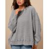 imagePRETTYGARDEN Oversized Sweatshirt for Women 2025 Fashion Crewneck Long Sleeve Pullover Waffle Knit Tops Fall Trendy ClothesLight Grey