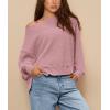 imagePRETTYGARDEN Oversized Sweatshirt for Women 2025 Fashion Crewneck Long Sleeve Pullover Waffle Knit Tops Fall Trendy ClothesPink