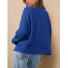 imagePRETTYGARDEN Oversized Sweatshirt for Women 2025 Fashion Crewneck Long Sleeve Pullover Waffle Knit Tops Fall Trendy ClothesRoyal Blue