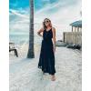 imagePRETTYGARDEN Sundress for Women 2025 Summer Spaghetti Strap Sleeveless High Waist Beach Long Maxi DressesBlack