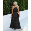imagePRETTYGARDEN Sundress for Women 2025 Summer Spaghetti Strap Sleeveless High Waist Beach Long Maxi DressesBlack
