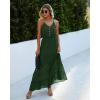 imagePRETTYGARDEN Sundress for Women 2025 Summer Spaghetti Strap Sleeveless High Waist Beach Long Maxi DressesDark Green