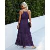 imagePRETTYGARDEN Sundress for Women 2025 Summer Spaghetti Strap Sleeveless High Waist Beach Long Maxi DressesDark Purple