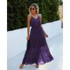 imagePRETTYGARDEN Sundress for Women 2025 Summer Spaghetti Strap Sleeveless High Waist Beach Long Maxi DressesDark Purple