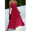 imagePRETTYGARDEN Sundress for Women 2025 Summer Spaghetti Strap Sleeveless High Waist Beach Long Maxi DressesDeep Red