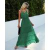 imagePRETTYGARDEN Sundress for Women 2025 Summer Spaghetti Strap Sleeveless High Waist Beach Long Maxi DressesGrass Green