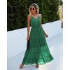 imagePRETTYGARDEN Sundress for Women 2025 Summer Spaghetti Strap Sleeveless High Waist Beach Long Maxi DressesGrass Green
