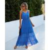 imagePRETTYGARDEN Sundress for Women 2025 Summer Spaghetti Strap Sleeveless High Waist Beach Long Maxi DressesLake Blue