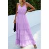 imagePRETTYGARDEN Sundress for Women 2025 Summer Spaghetti Strap Sleeveless High Waist Beach Long Maxi DressesLight Purple