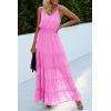 imagePRETTYGARDEN Sundress for Women 2025 Summer Spaghetti Strap Sleeveless High Waist Beach Long Maxi DressesRose Pink