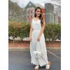 imagePRETTYGARDEN Sundress for Women 2025 Summer Spaghetti Strap Sleeveless High Waist Beach Long Maxi DressesWhite