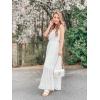 imagePRETTYGARDEN Sundress for Women 2025 Summer Spaghetti Strap Sleeveless High Waist Beach Long Maxi DressesWhite