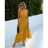 imagePRETTYGARDEN Sundress for Women 2025 Summer Spaghetti Strap Sleeveless High Waist Beach Long Maxi DressesYellow