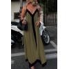imagePRETTYGARDEN Womens 2025 Summer Maxi Dress Sleeveless V Neck Spaghetti Strap Flowy Elegant Holiday Party DressesArmy Green