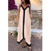 imagePRETTYGARDEN Womens 2025 Summer Maxi Dress Sleeveless V Neck Spaghetti Strap Flowy Elegant Holiday Party DressesBeige