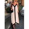 imagePRETTYGARDEN Womens 2025 Summer Maxi Dress Sleeveless V Neck Spaghetti Strap Flowy Elegant Holiday Party DressesBeige