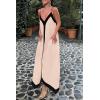 imagePRETTYGARDEN Womens 2025 Summer Maxi Dress Sleeveless V Neck Spaghetti Strap Flowy Elegant Holiday Party DressesBeige