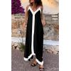 imagePRETTYGARDEN Womens 2025 Summer Maxi Dress Sleeveless V Neck Spaghetti Strap Flowy Elegant Holiday Party DressesBlack