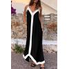 imagePRETTYGARDEN Womens 2025 Summer Maxi Dress Sleeveless V Neck Spaghetti Strap Flowy Elegant Holiday Party DressesBlack