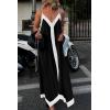 imagePRETTYGARDEN Womens 2025 Summer Maxi Dress Sleeveless V Neck Spaghetti Strap Flowy Elegant Holiday Party DressesBlack