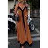 imagePRETTYGARDEN Womens 2025 Summer Maxi Dress Sleeveless V Neck Spaghetti Strap Flowy Elegant Holiday Party DressesBrown