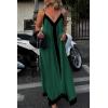 imagePRETTYGARDEN Womens 2025 Summer Maxi Dress Sleeveless V Neck Spaghetti Strap Flowy Elegant Holiday Party DressesDark Green