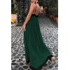 imagePRETTYGARDEN Womens 2025 Summer Maxi Dress Sleeveless V Neck Spaghetti Strap Flowy Elegant Holiday Party DressesDark Green