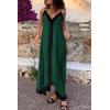 imagePRETTYGARDEN Womens 2025 Summer Maxi Dress Sleeveless V Neck Spaghetti Strap Flowy Elegant Holiday Party DressesDark Green