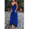 imagePRETTYGARDEN Womens 2025 Summer Maxi Dress Sleeveless V Neck Spaghetti Strap Flowy Elegant Holiday Party DressesRoyal Blue