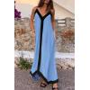 imagePRETTYGARDEN Womens 2025 Summer Maxi Dress Sleeveless V Neck Spaghetti Strap Flowy Elegant Holiday Party DressesSky Blue