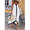 imagePRETTYGARDEN Womens 2025 Summer Maxi Dress Sleeveless V Neck Spaghetti Strap Flowy Elegant Holiday Party DressesWhite
