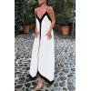 imagePRETTYGARDEN Womens 2025 Summer Maxi Dress Sleeveless V Neck Spaghetti Strap Flowy Elegant Holiday Party DressesWhite