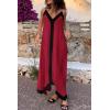 imagePRETTYGARDEN Womens 2025 Summer Maxi Dress Sleeveless V Neck Spaghetti Strap Flowy Elegant Holiday Party DressesWine Red