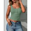 imagePRETTYGARDEN Womens 2025 Summer Tank Tops Ribbed Knit Slim Fit Sleeveless Henley Shirts Casual Basic Button Up BlouseGrey Green