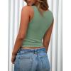 imagePRETTYGARDEN Womens 2025 Summer Tank Tops Ribbed Knit Slim Fit Sleeveless Henley Shirts Casual Basic Button Up BlouseGrey Green