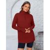 imagePRETTYGARDEN Womens Long Sleeve Quarter Zip Pullover Sweater Casual Loose V Neck Collared Ribbed Knit Jumper Tops Thumb HoleDark Red