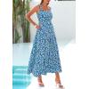 imagePRETTYGARDEN Womens Summer Floral Maxi Dress Sleeveless Smocked Ruffle Long Flowy Beach Vacation Boho SundressesBlue Floral