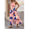 imagePRETTYGARDEN Womens Summer Floral Maxi Dress Sleeveless Smocked Ruffle Long Flowy Beach Vacation Boho SundressesFloral Coffee Pink