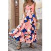 imagePRETTYGARDEN Womens Summer Floral Maxi Dress Sleeveless Smocked Ruffle Long Flowy Beach Vacation Boho SundressesFloral Coffee Pink