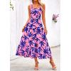 imagePRETTYGARDEN Womens Summer Floral Maxi Dress Sleeveless Smocked Ruffle Long Flowy Beach Vacation Boho SundressesFloral Pink Blue