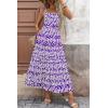 imagePRETTYGARDEN Womens Summer Floral Maxi Dress Sleeveless Smocked Ruffle Long Flowy Beach Vacation Boho SundressesFloral Purple White