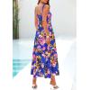 imagePRETTYGARDEN Womens Summer Floral Maxi Dress Sleeveless Smocked Ruffle Long Flowy Beach Vacation Boho SundressesMulticolored Flower