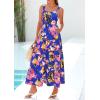 imagePRETTYGARDEN Womens Summer Floral Maxi Dress Sleeveless Smocked Ruffle Long Flowy Beach Vacation Boho SundressesMulticolored Flower