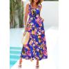 imagePRETTYGARDEN Womens Summer Floral Maxi Dress Sleeveless Smocked Ruffle Long Flowy Beach Vacation Boho SundressesMulticolored Flower