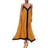 imagePRETTYGARDEN Womens 2025 Summer Maxi Dress Sleeveless V Neck Spaghetti Strap Flowy Elegant Holiday Party DressesYellow