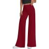 imagePRETTYGARDEN Womens Wide Leg Palazzo Pants 2025 Dressy Casual Lounge Workout Sweatpants High Waisted TrousersWine RedXXLarge