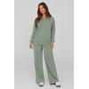 imagePRETTYGARDEN Women Fall 2 Piece Outfits Sweatsuits Quarter Button Long Sleeve Sweatshirt Wide Leg Pants Tracksuit Lounge SetsBean Green